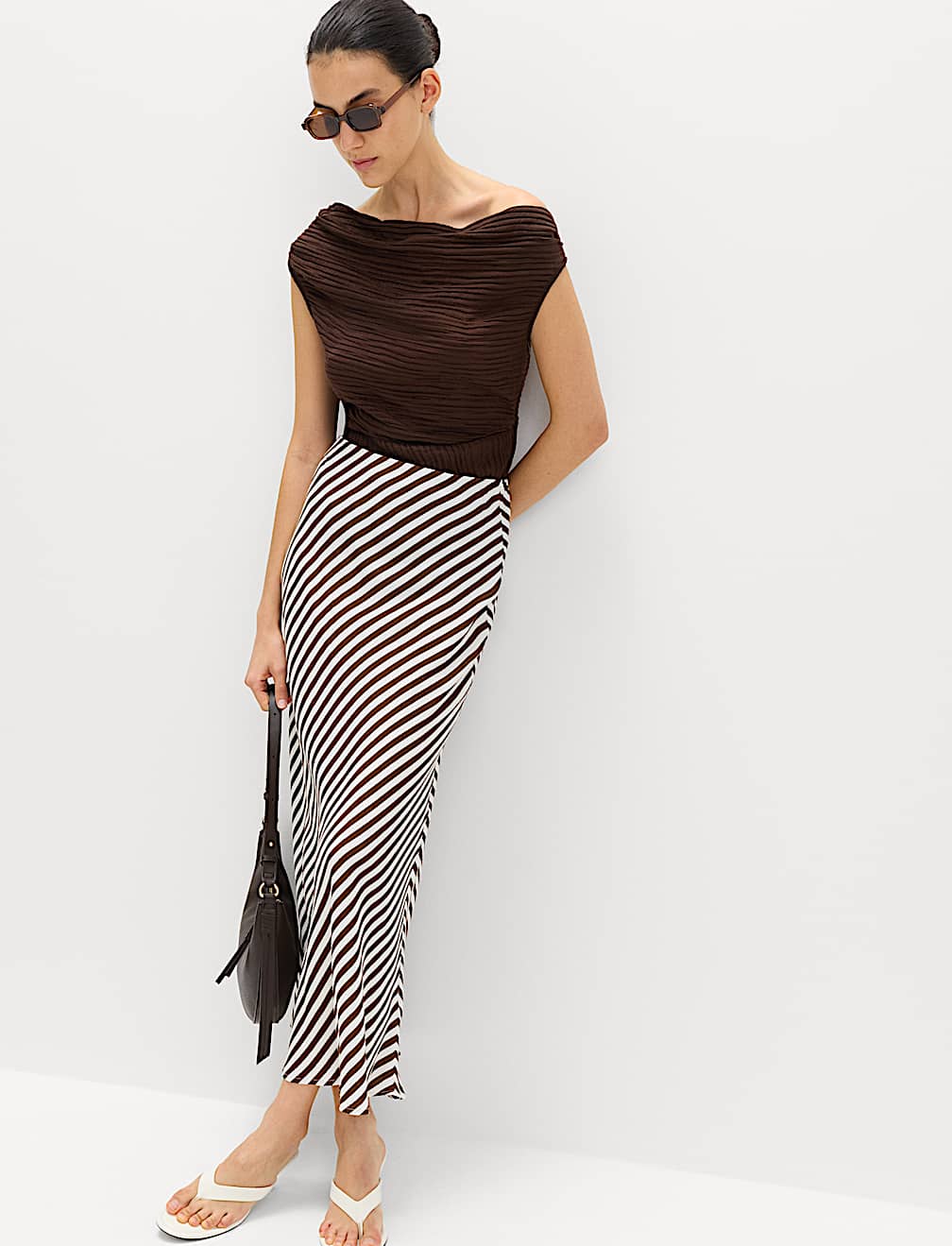 Printed Midi Slip Skirt
