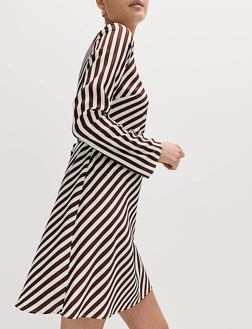 Striped Long Sleeve Mini Shift Dress