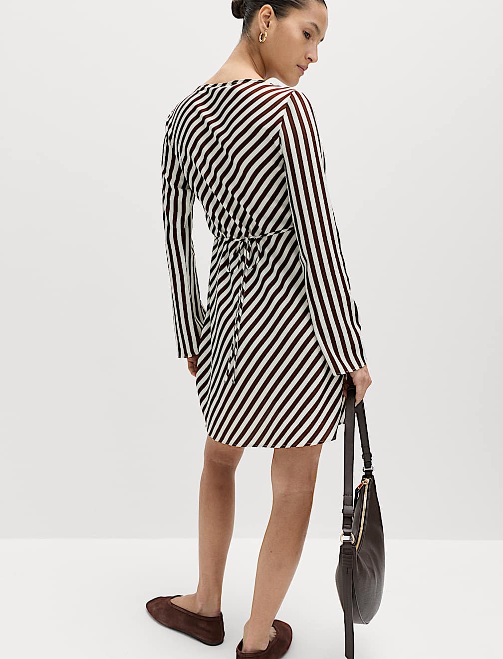 Striped Long Sleeve Mini Shift Dress