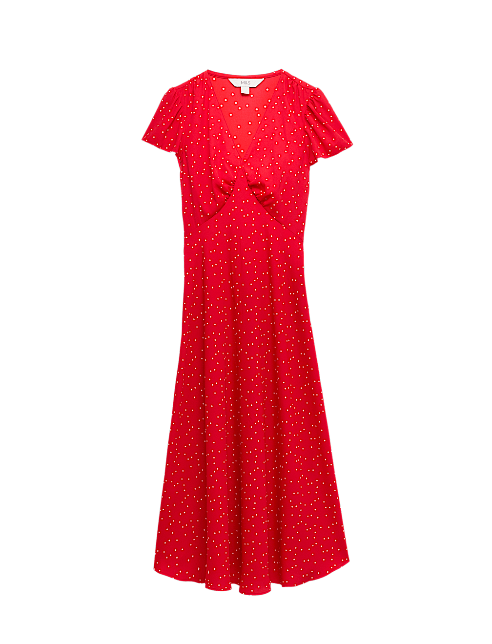 Printed V-Neck Midi Tea Dress