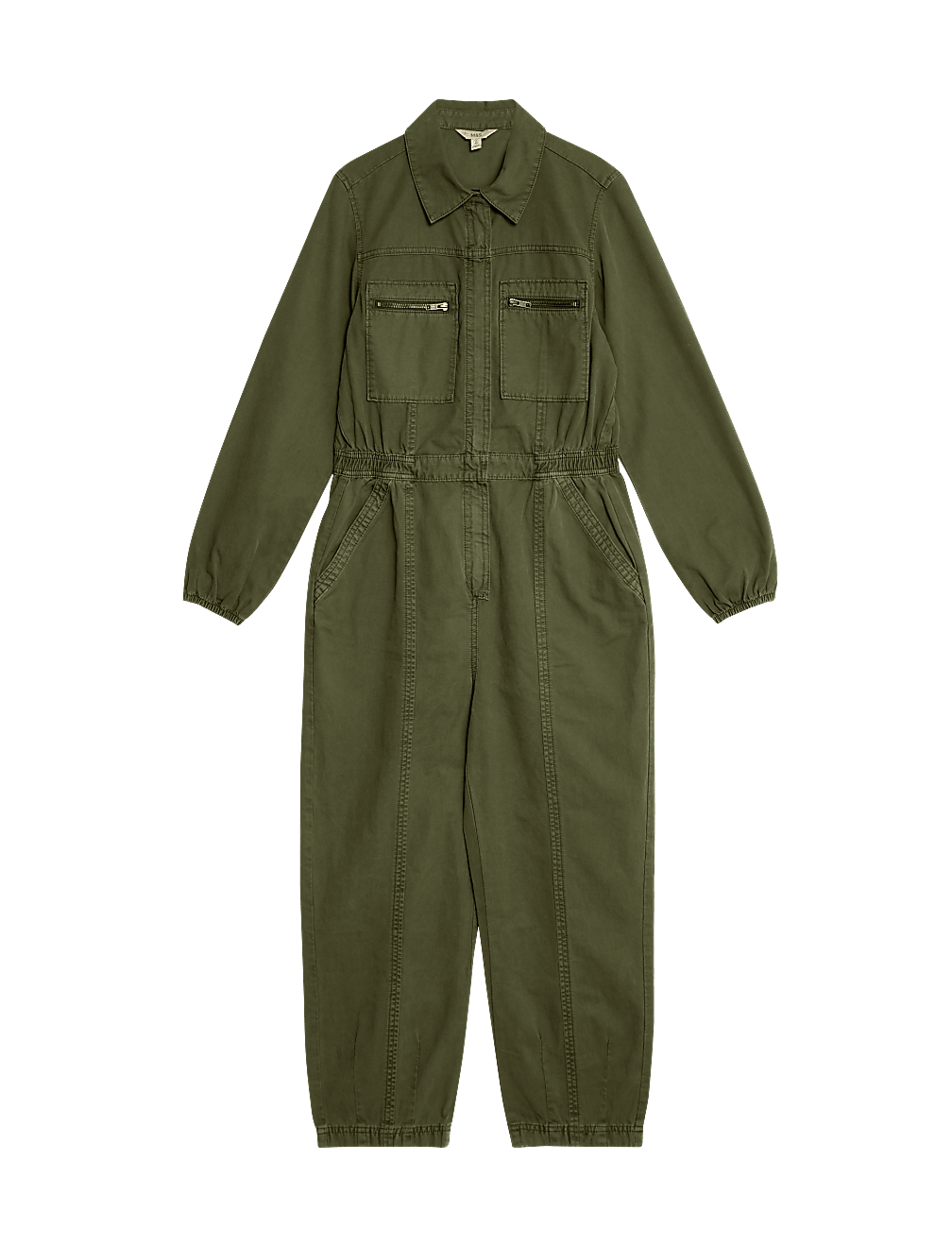 Denim Long Sleeve Utility Jumpsuit