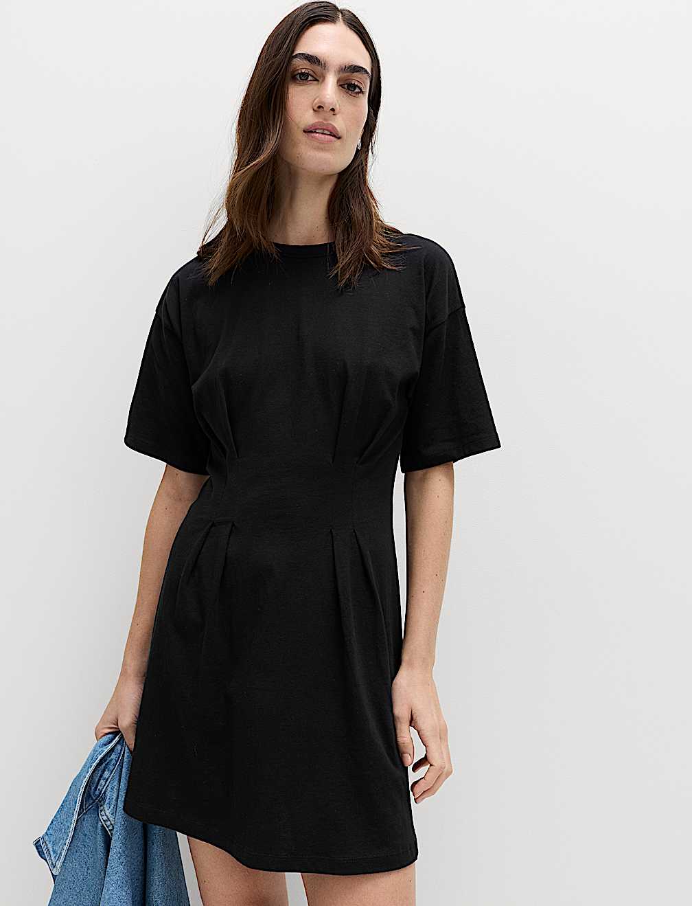 Pure Cotton Waisted Mini T-Shirt Dress