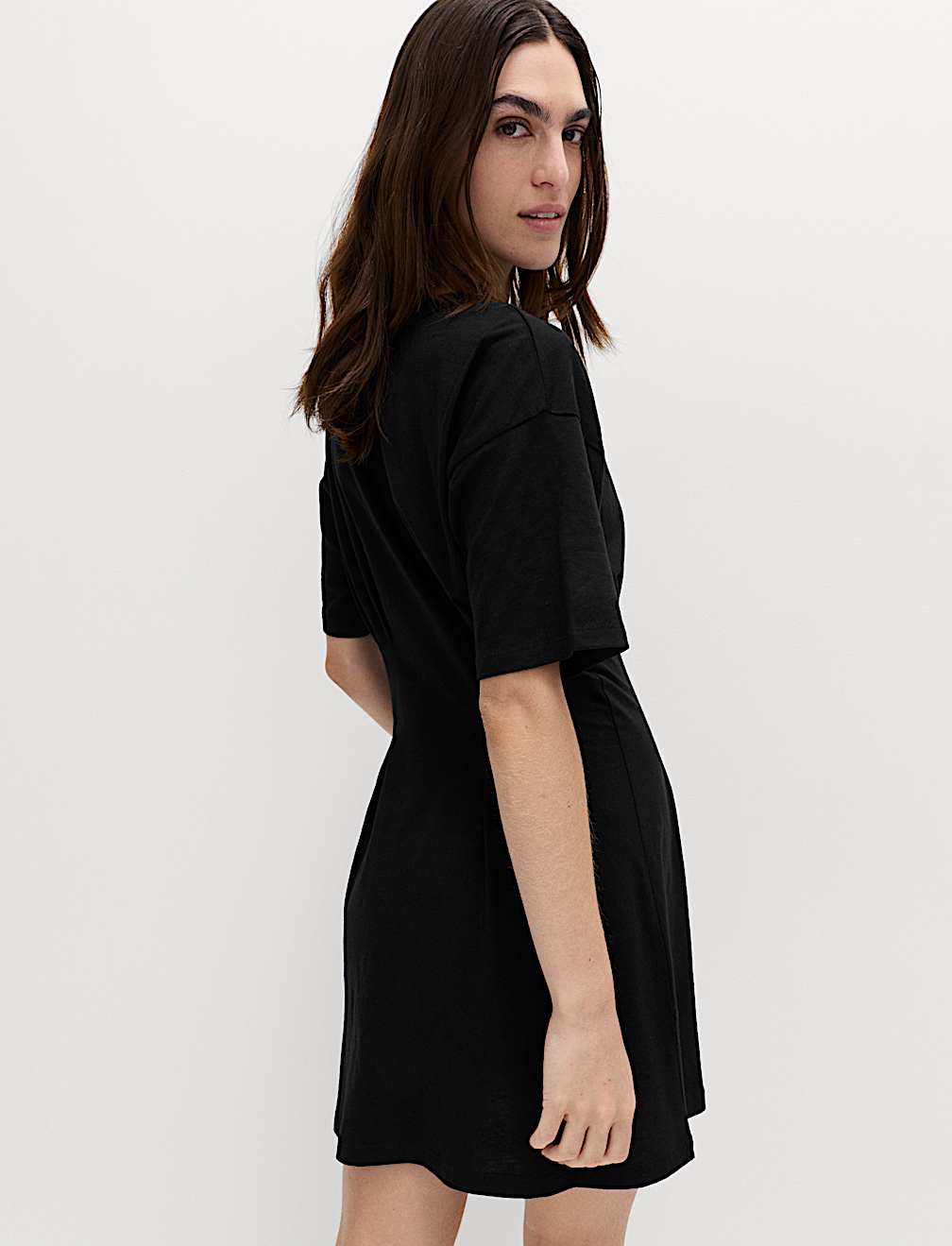 Pure Cotton Waisted Mini T-Shirt Dress
