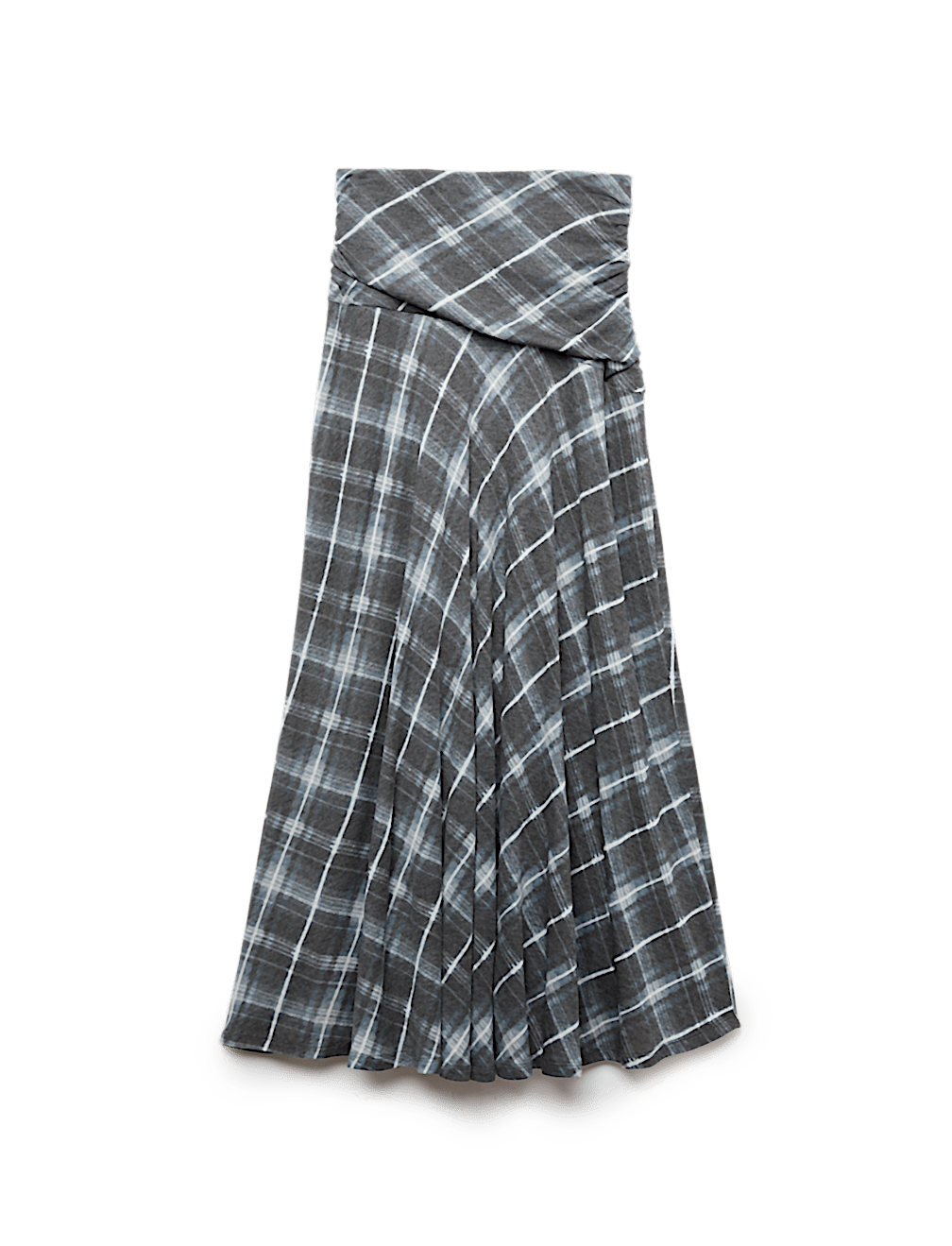 Lyocell Blend Midi A-Line Skirt with Wool