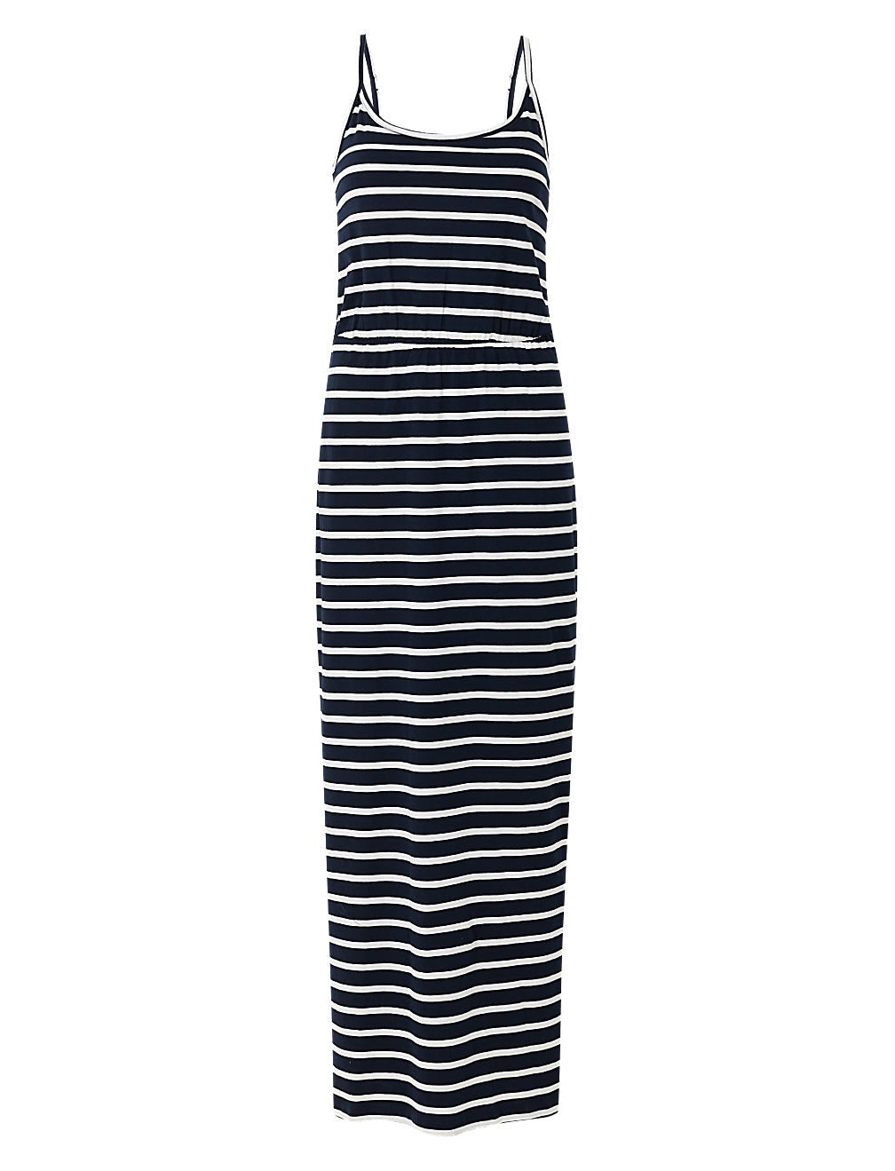 Pure Cotton Striped Waisted Maxi Dress