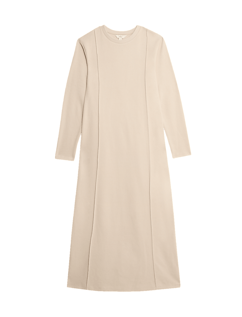 Jersey Round Neck Midi Column Dress