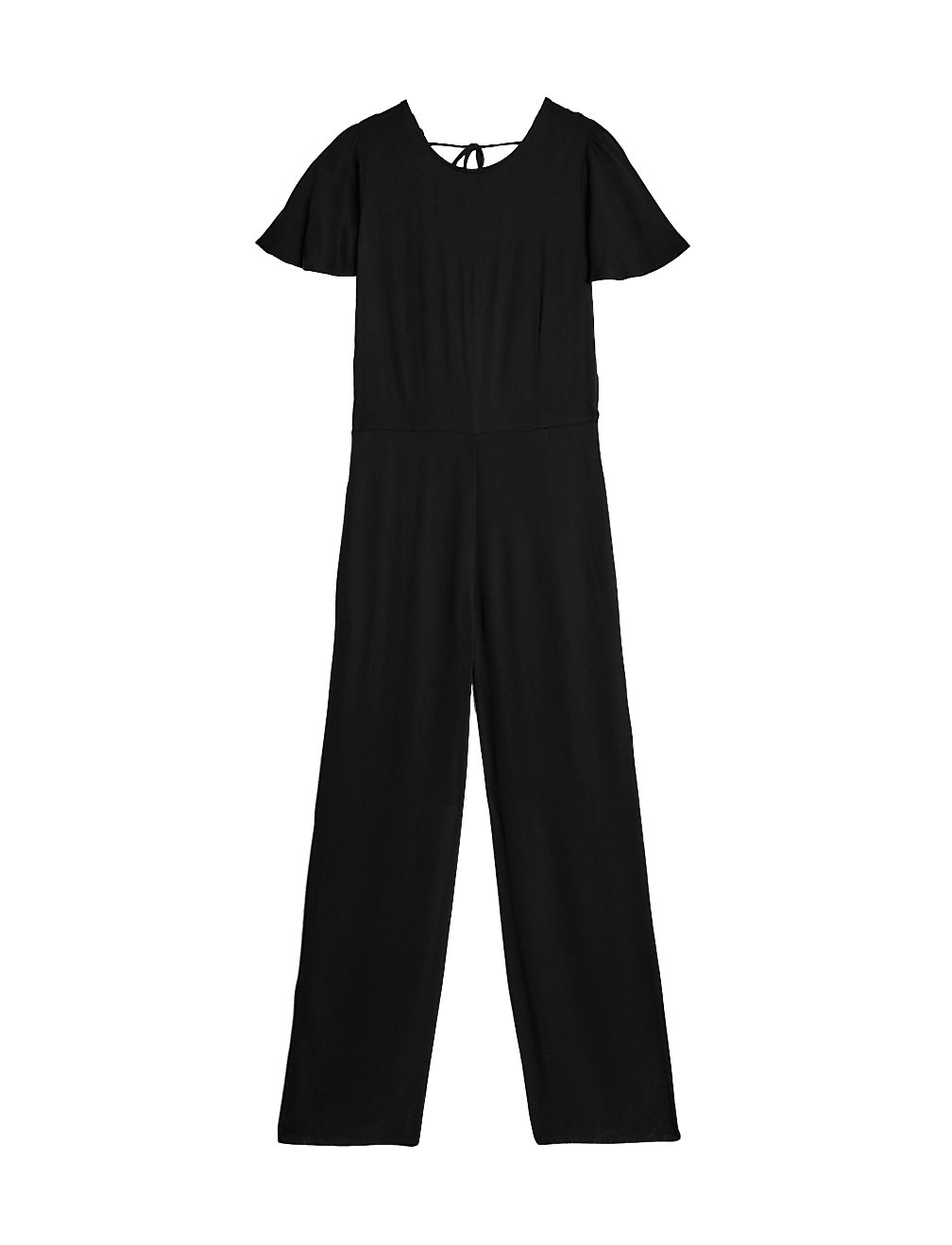 Tie Neck Frill Detail Jumpsuit