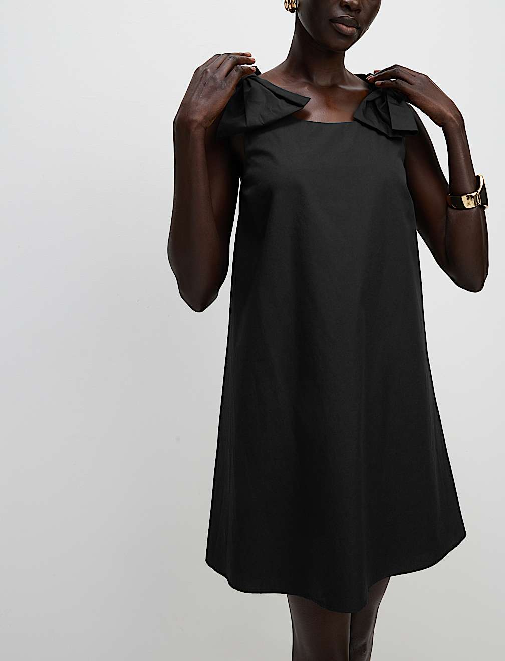 Pure Cotton Bow Detail Mini Column Dress