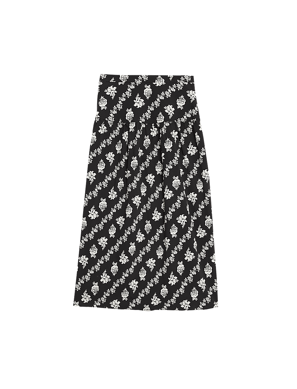Pure Cotton Printed Midi Circle Skirt