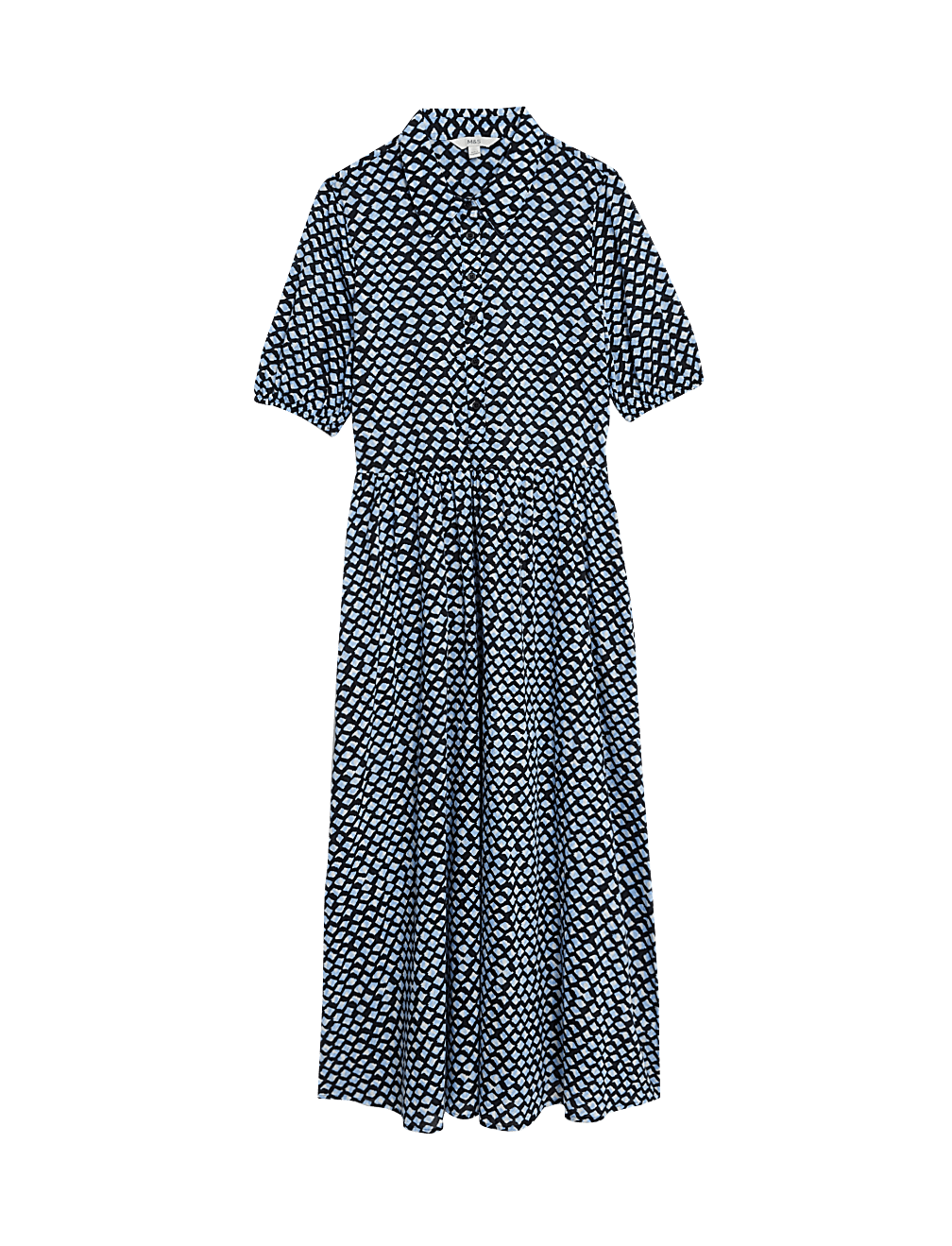 Pure Cotton Printed Midi Shirt Dress