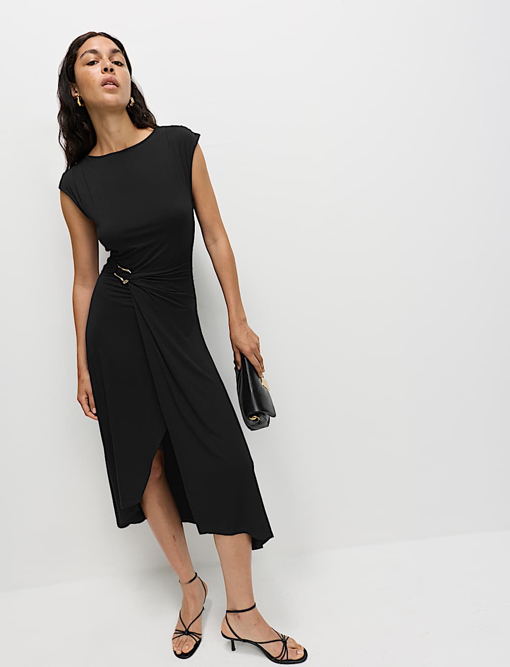 Jersey Twist Front Midaxi Dress
