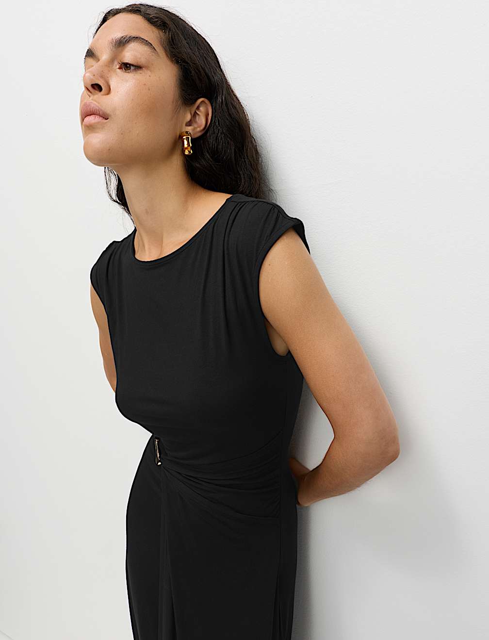 Jersey Twist Front Midaxi Dress