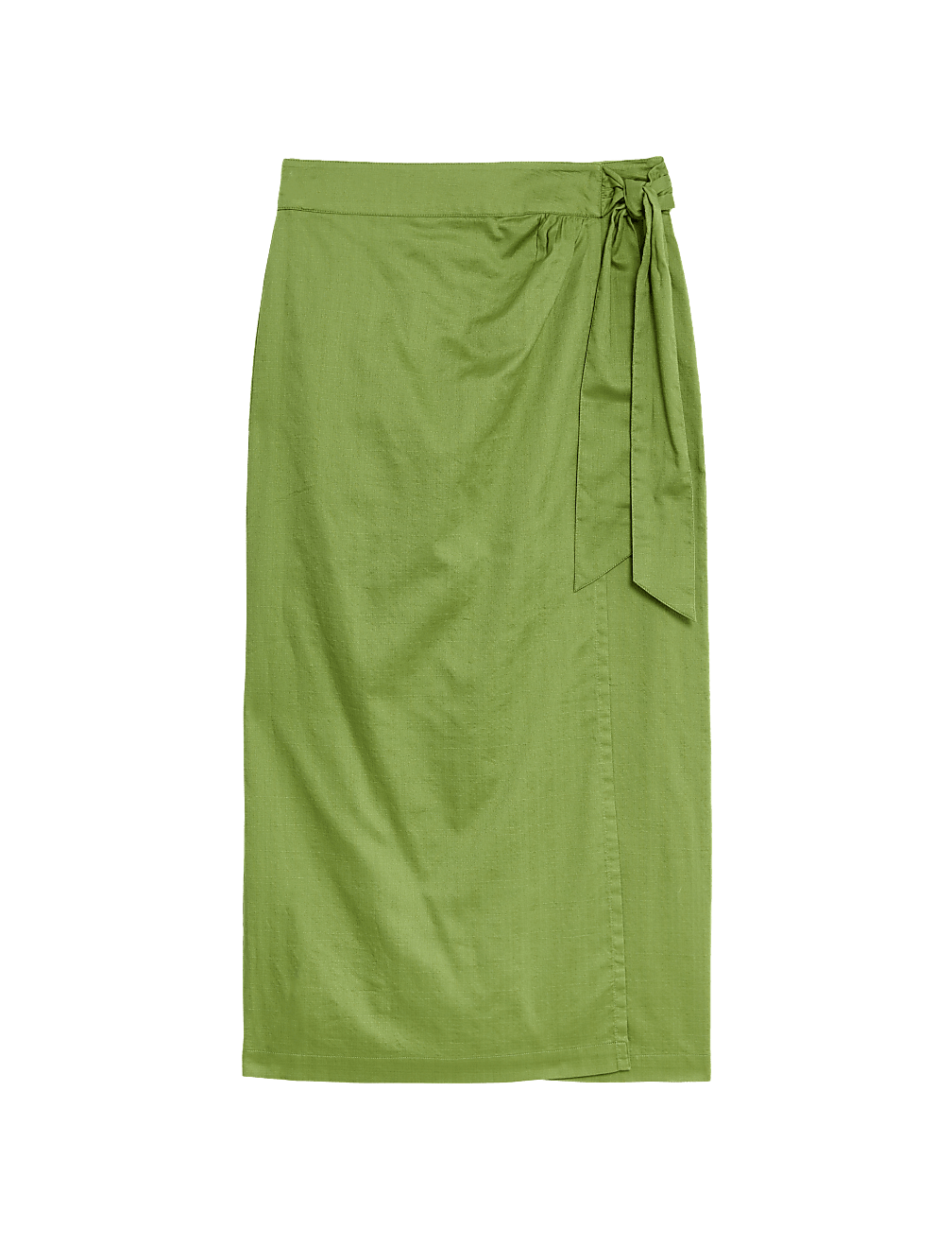 Pure Cotton Belted Midi Wrap Skirt