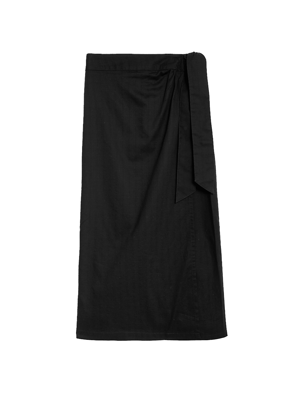 Pure Cotton Belted Midi Wrap Skirt