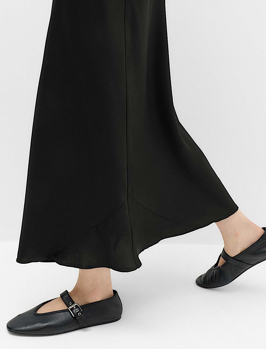 Satin Midi Slip Skirt