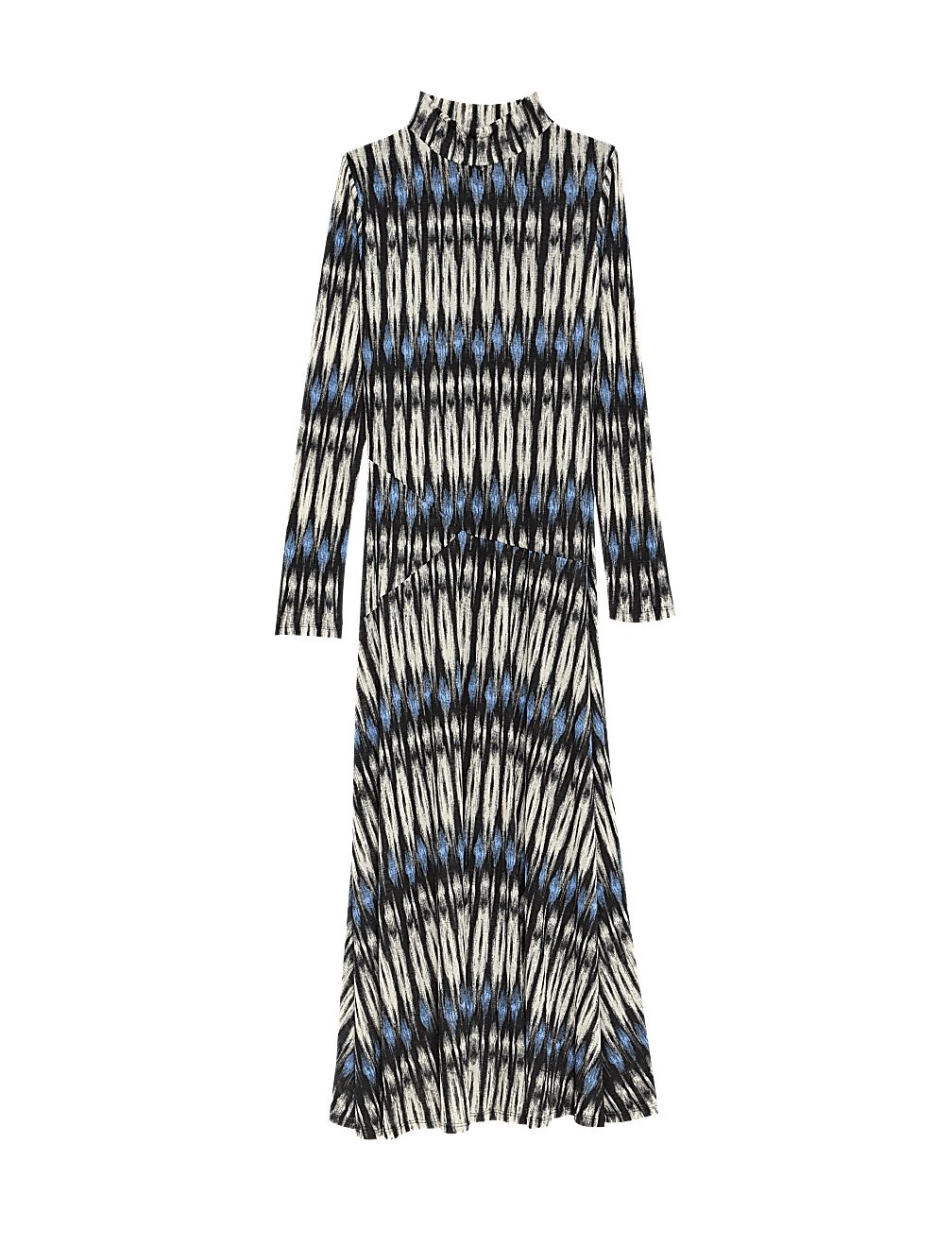 Mesh Jersey Printed Midi Column Dress