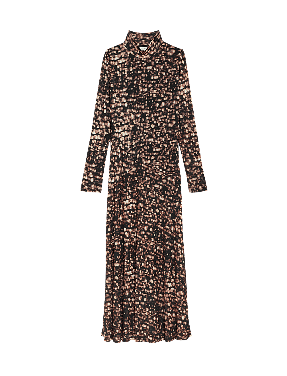 Mesh Jersey Printed Midi Column Dress