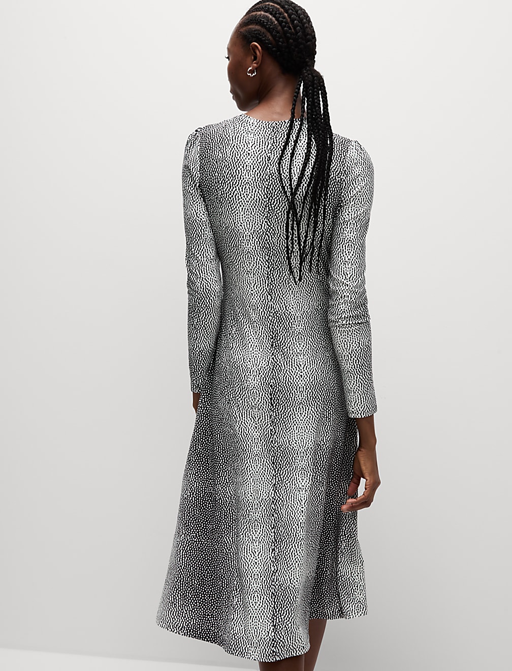 Jersey Printed Midi Column Dress