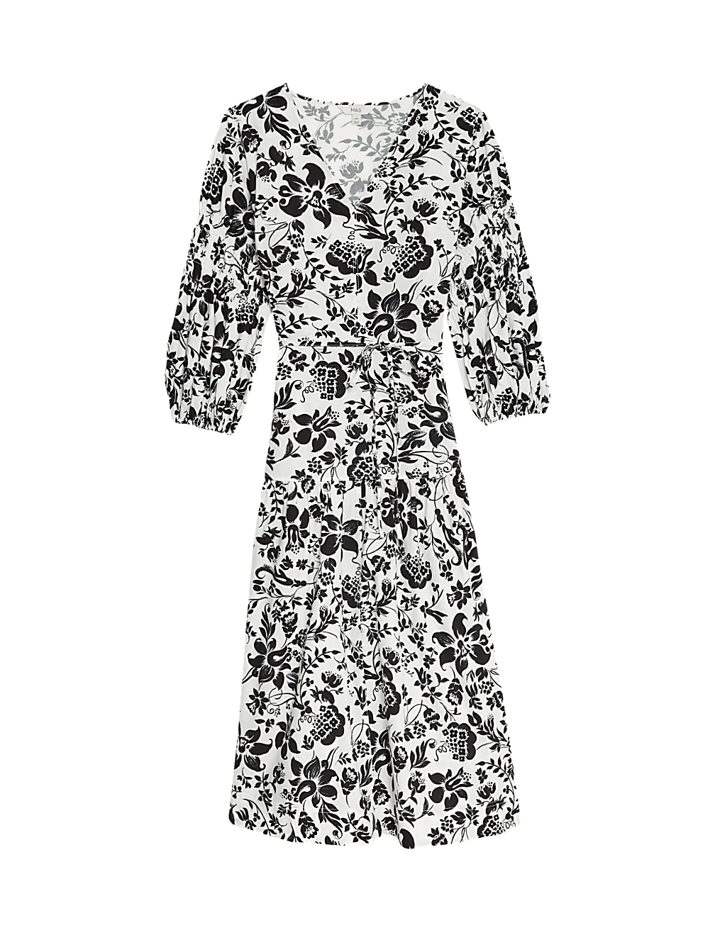 Floral V-Neck Midi Tiered Dress