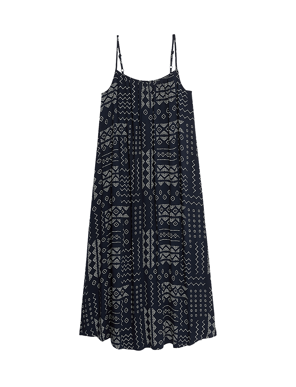 Printed Square Neck Midi Cami Slip Dress