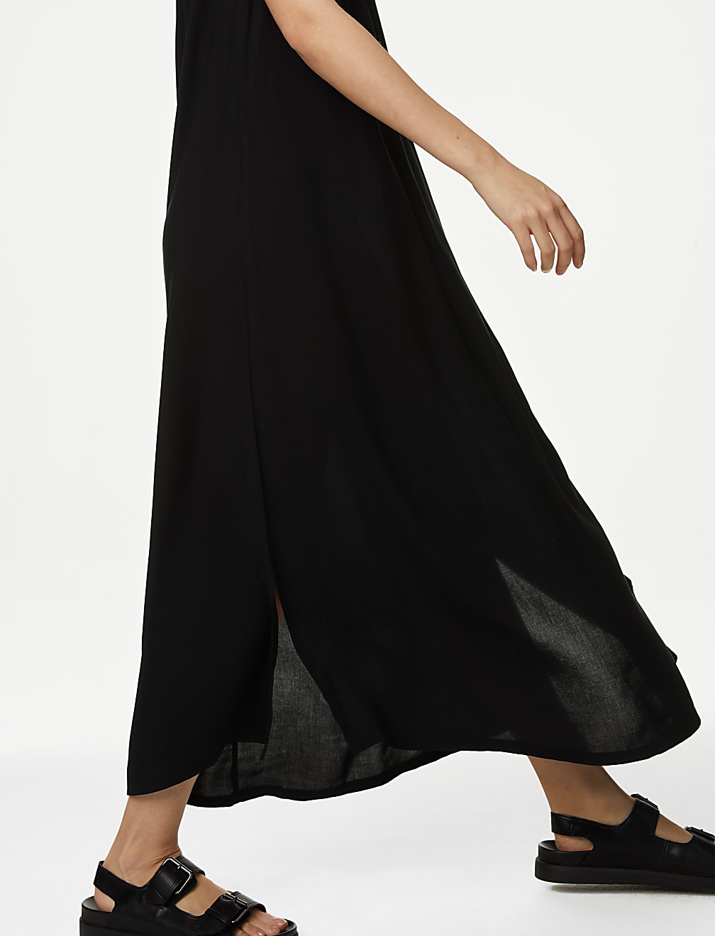 Square Neck Strappy Midi Cami Slip Dress