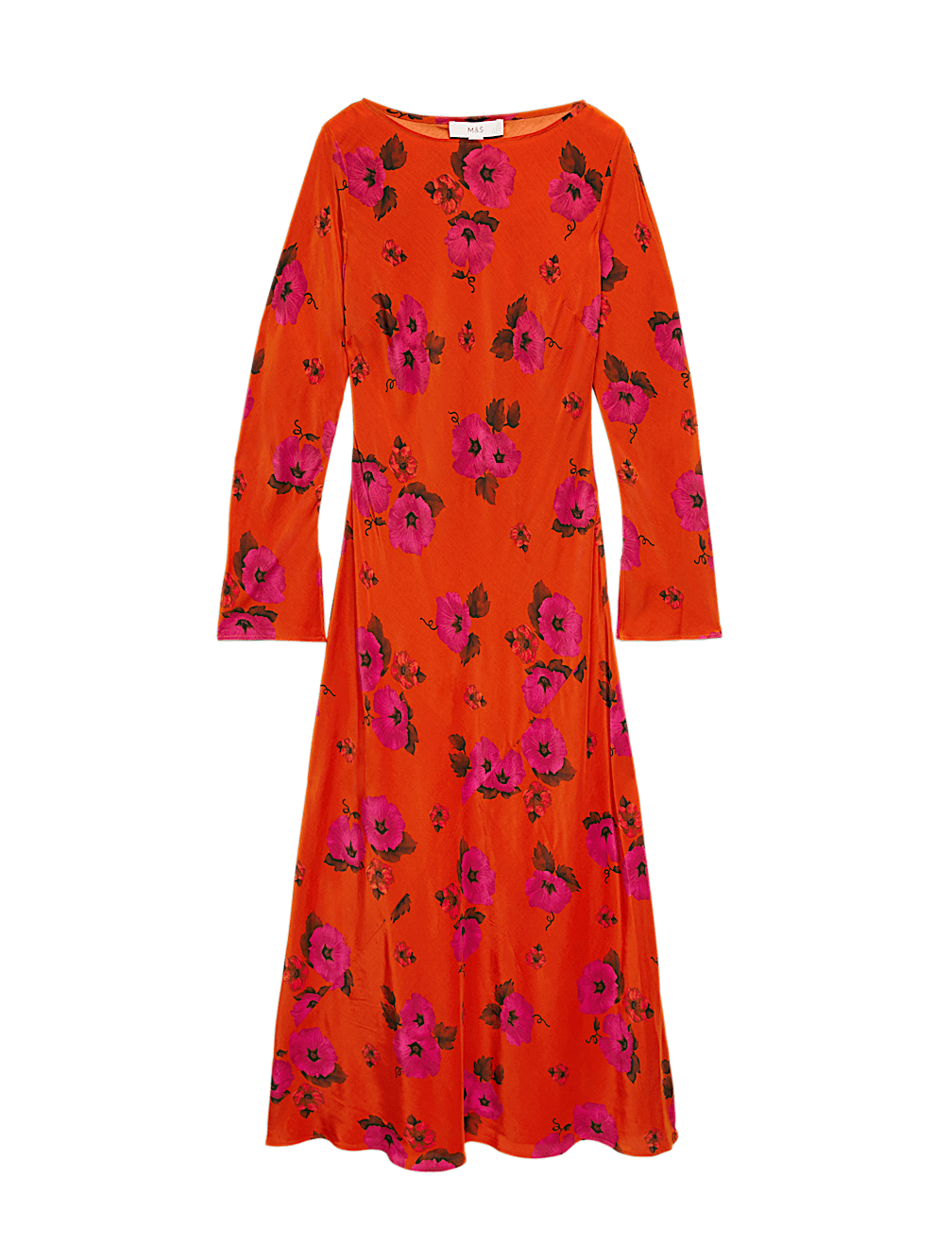 Floral Round Neck Midaxi Column Dress