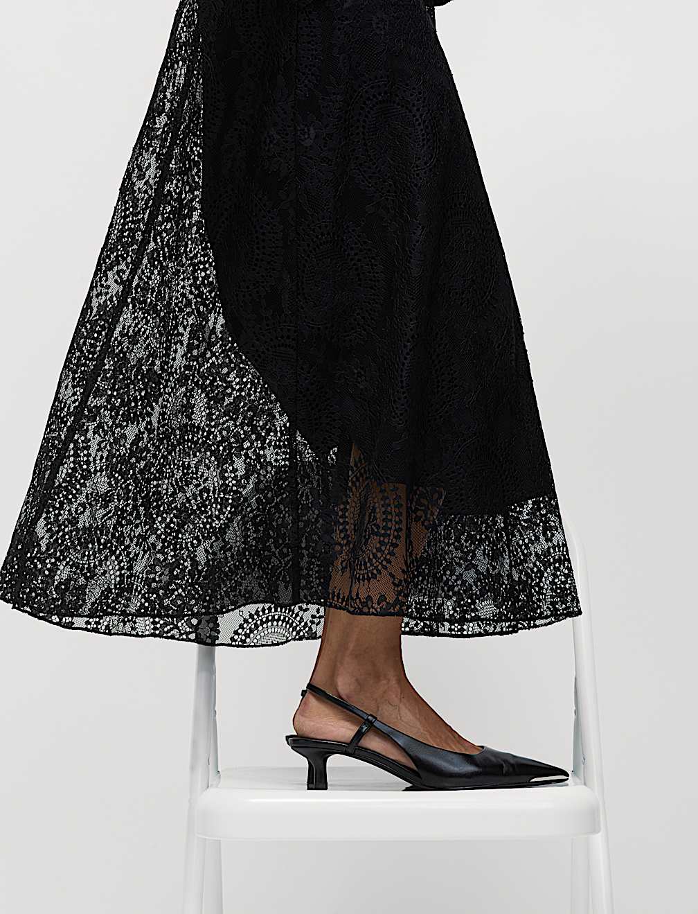 Lace Maxi Skirt with Cotton