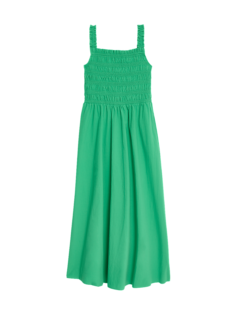 Buy Pure Cotton Square Neck Midi Shirred Dress at Marks & Spencer
