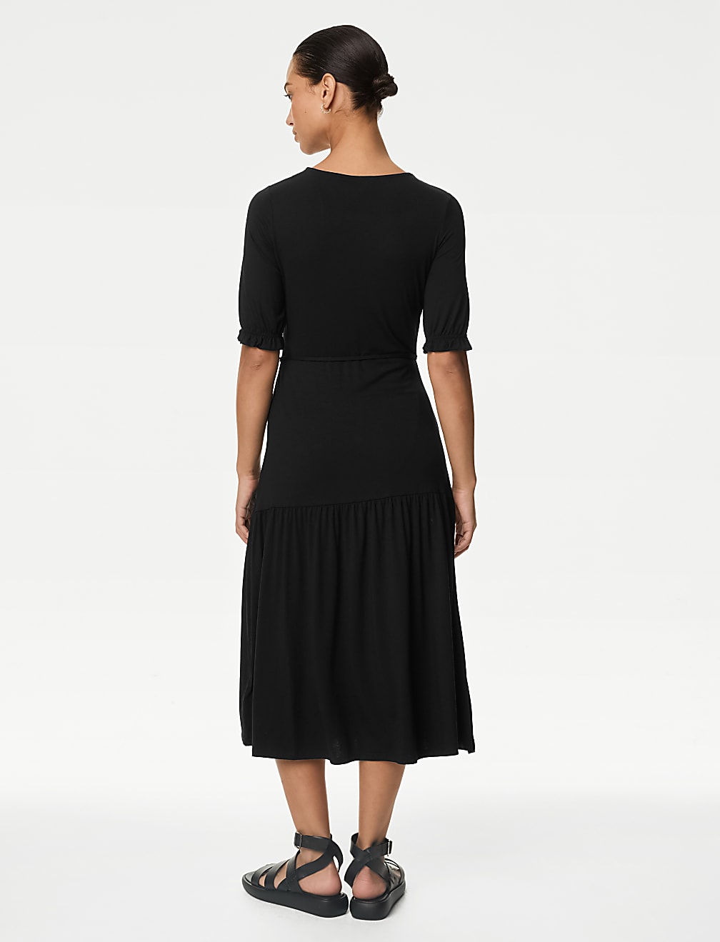 Buy Jersey Tie Detail Midi Tea Dress at Marks & Spencer
