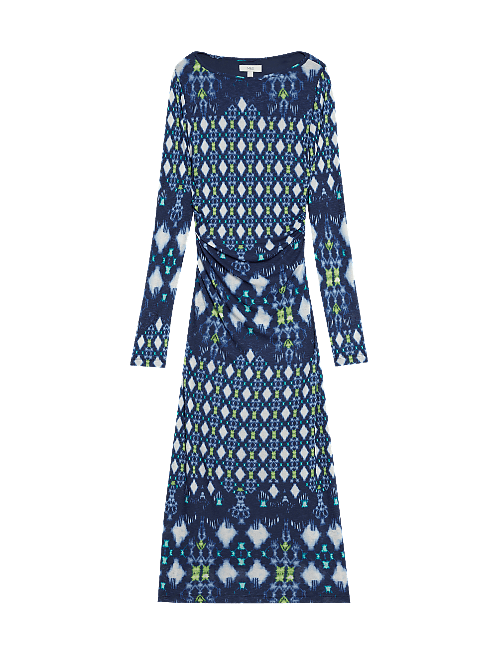 Mesh Jersey Printed Midi Column Dress