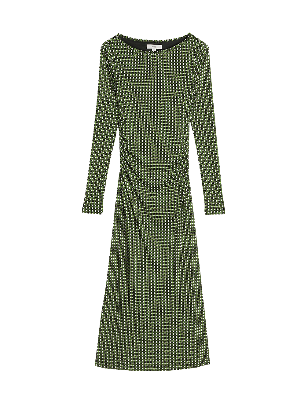 Mesh Jersey Printed Midi Column Dress