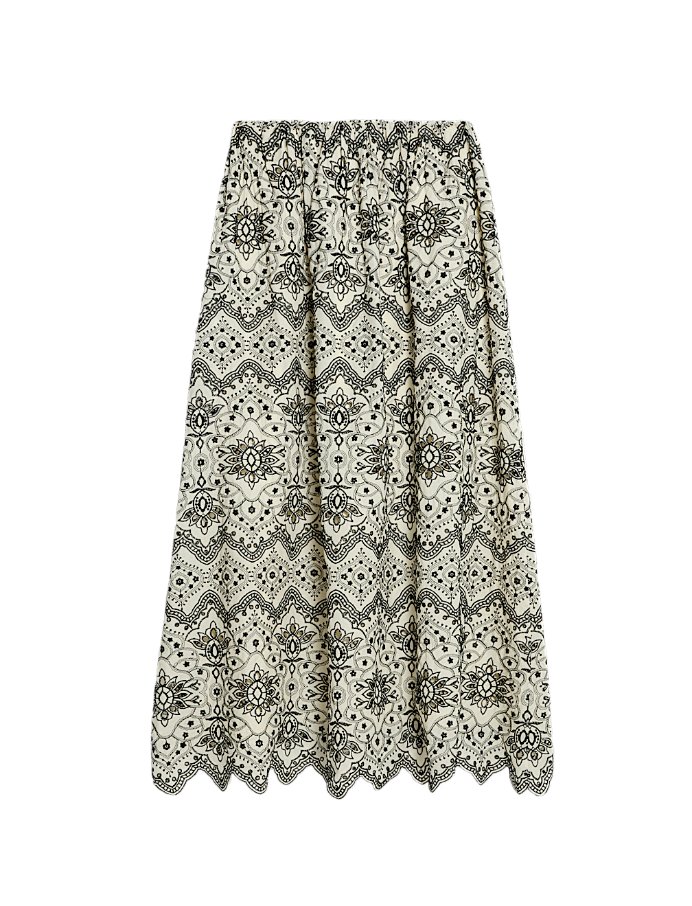 Pure Cotton Embroidered Maxi Circle Skirt