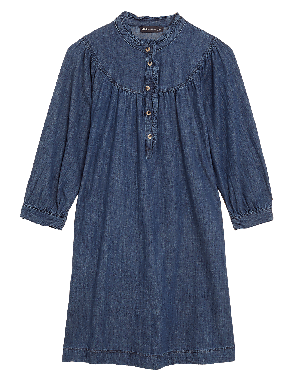 Denim Round Neck Mini Shift Dress