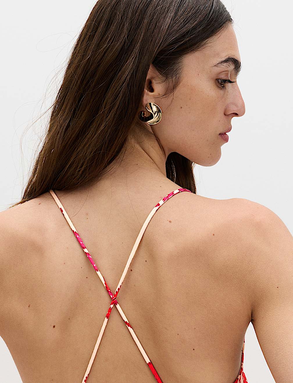 Leaf Print Strappy Midaxi Cami Dress