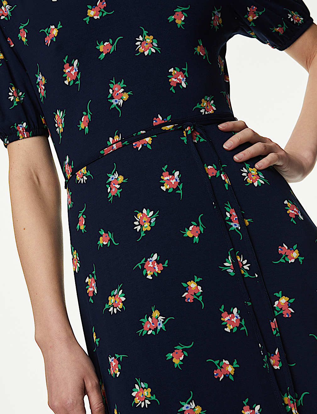 Jersey Printed Midi Tea Dress