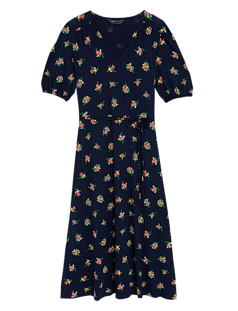 Jersey Printed Midi Tea Dress