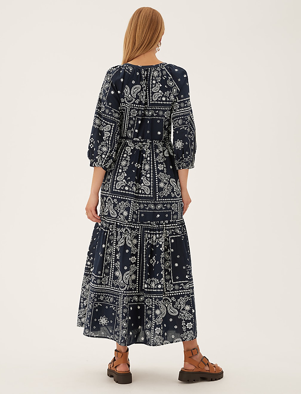 Pure Cotton Printed Midaxi Shirt Dress