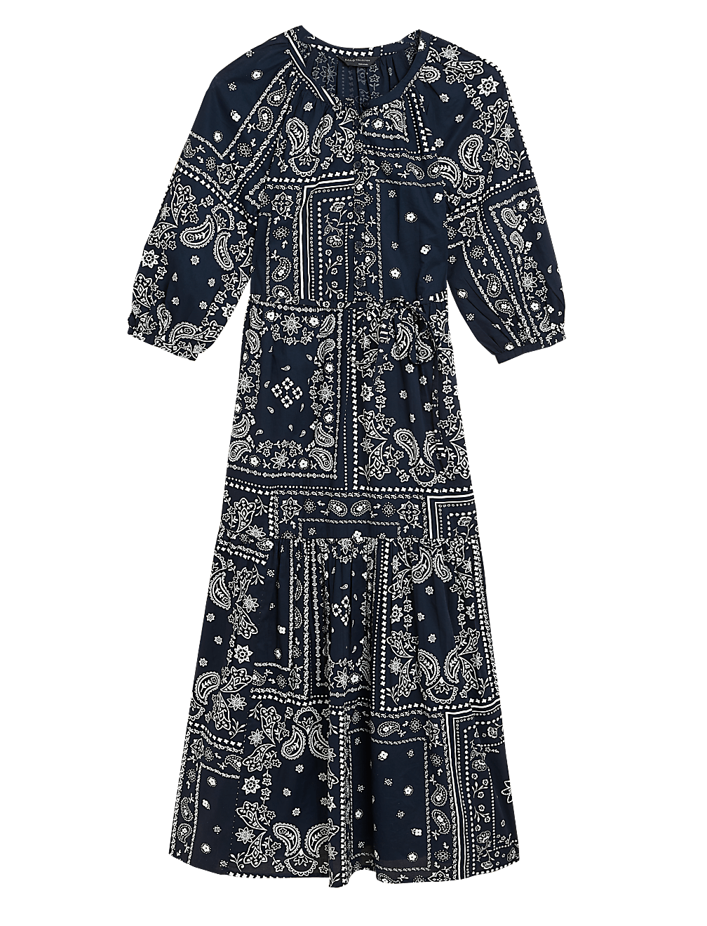 Pure Cotton Printed Midaxi Shirt Dress