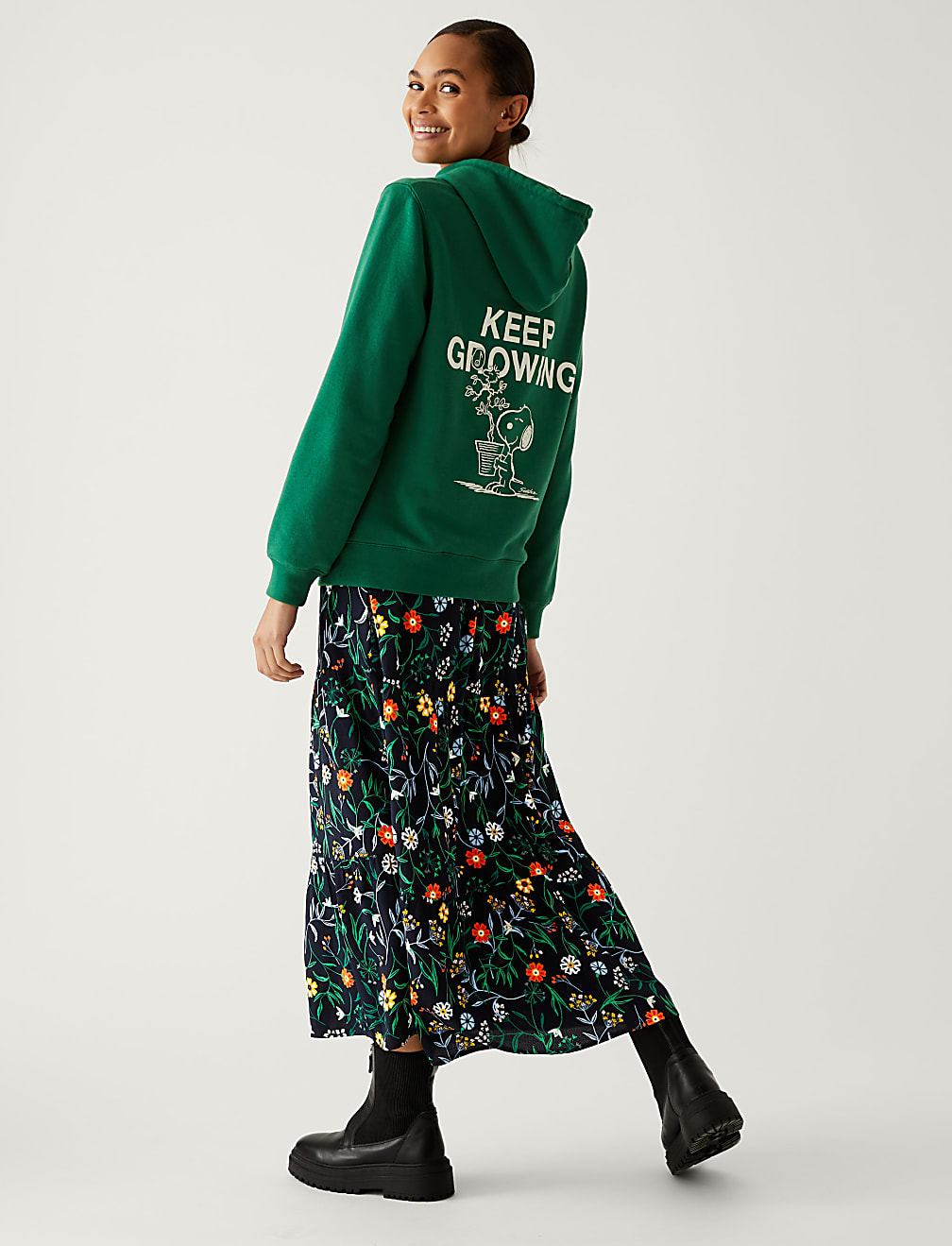 Floral V-Neck Midi Tiered Dress