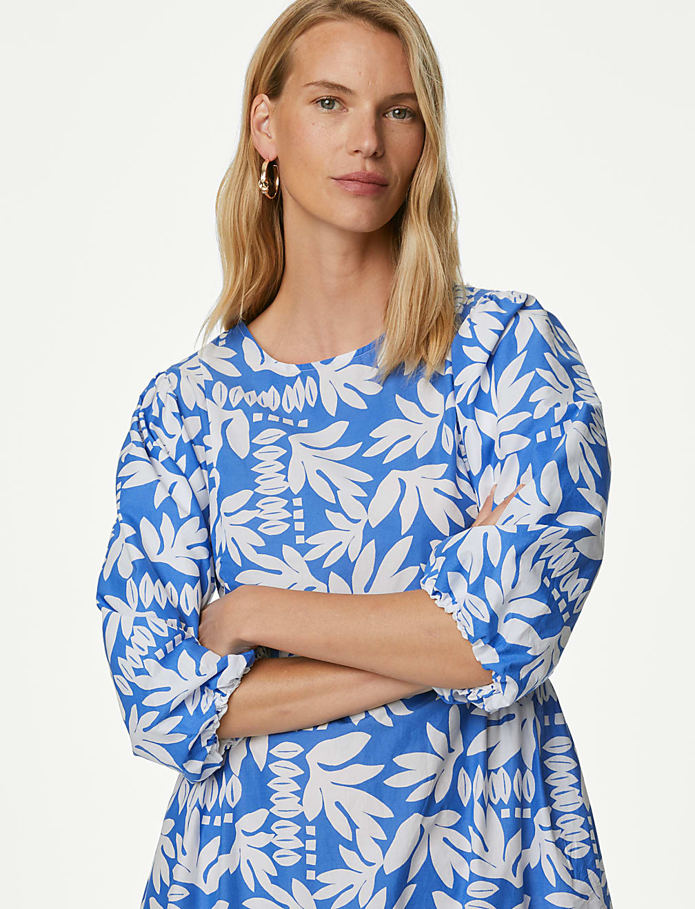 Pure Cotton Printed Maxi Tiered Dress