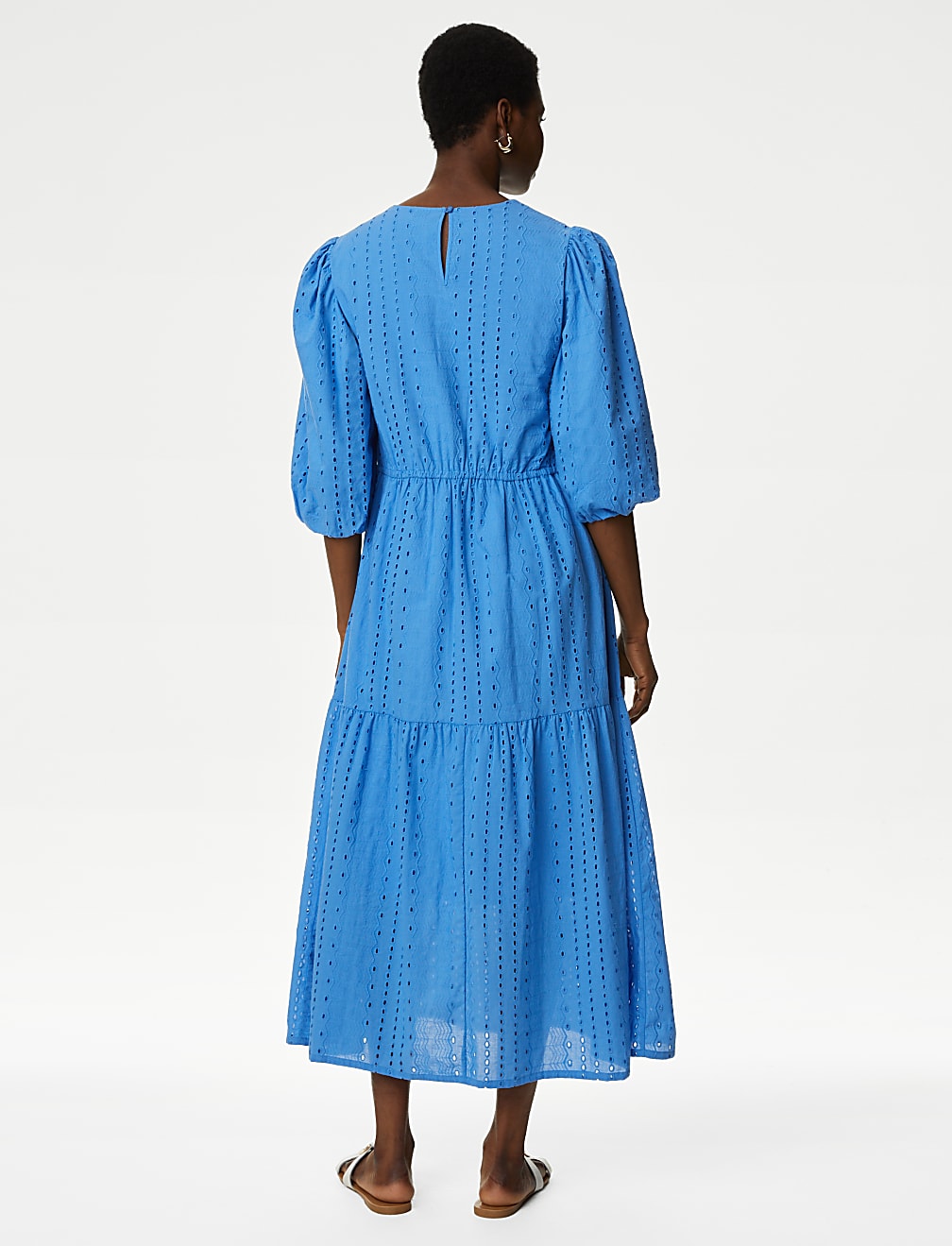 Pure Cotton Broderie Maxi Tiered Dress