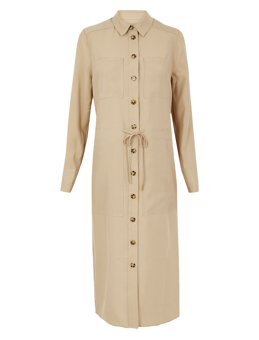 Pocket Utility Shirt Midi Dress