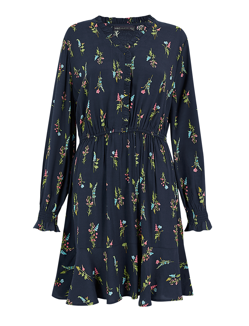 Floral Print Waisted Mini Dress