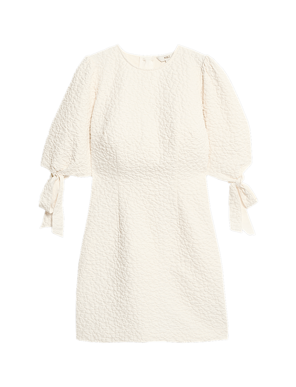 Jacquard Tie Detail Mini Shift Dress