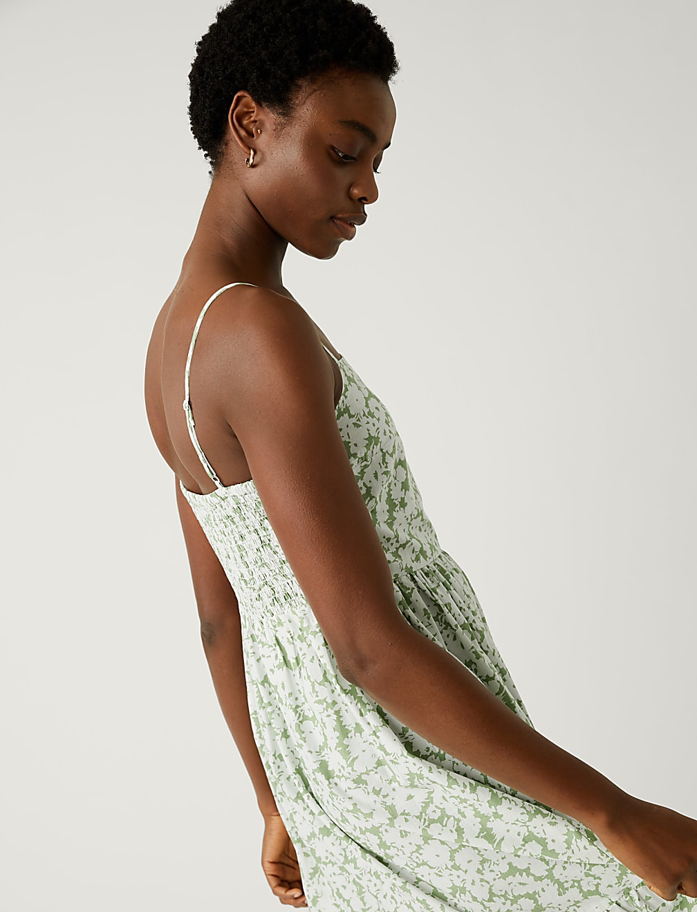 Pure Cotton Printed Midaxi Cami Dress