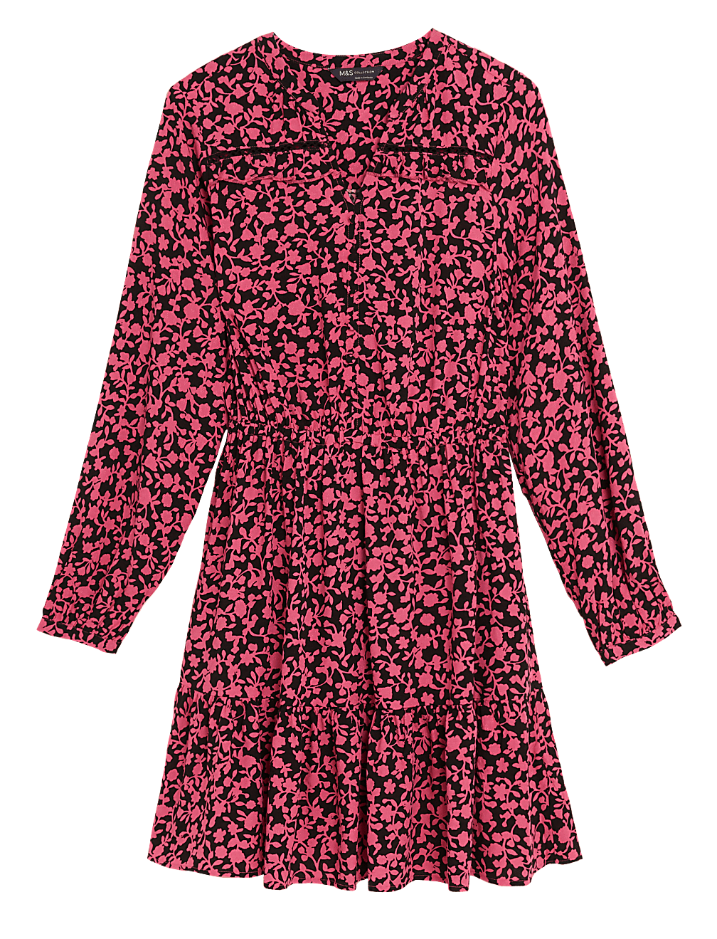 Floral V-Neck Mini Waisted Dress