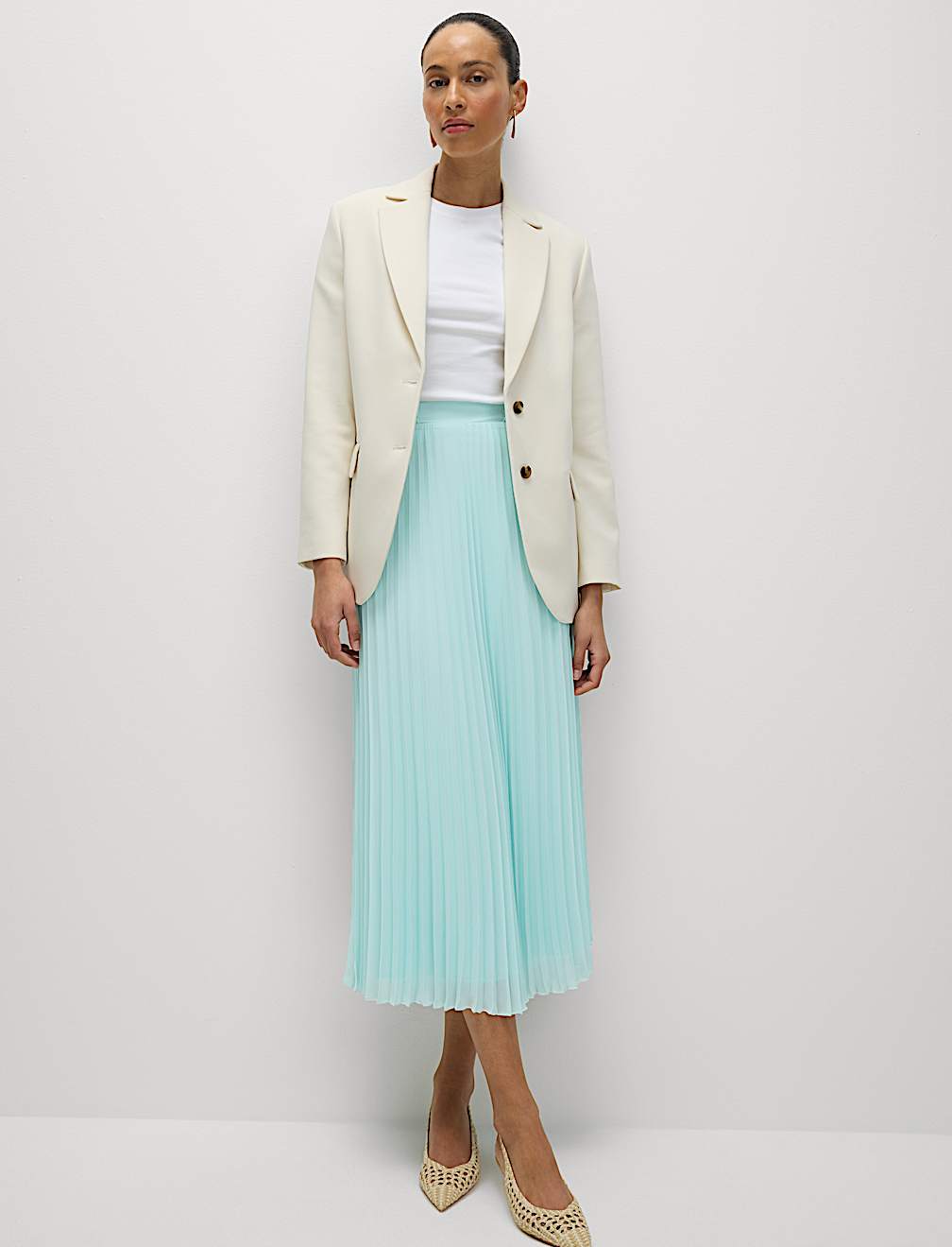 Pliss&eacute; Pleated Midaxi Skirt