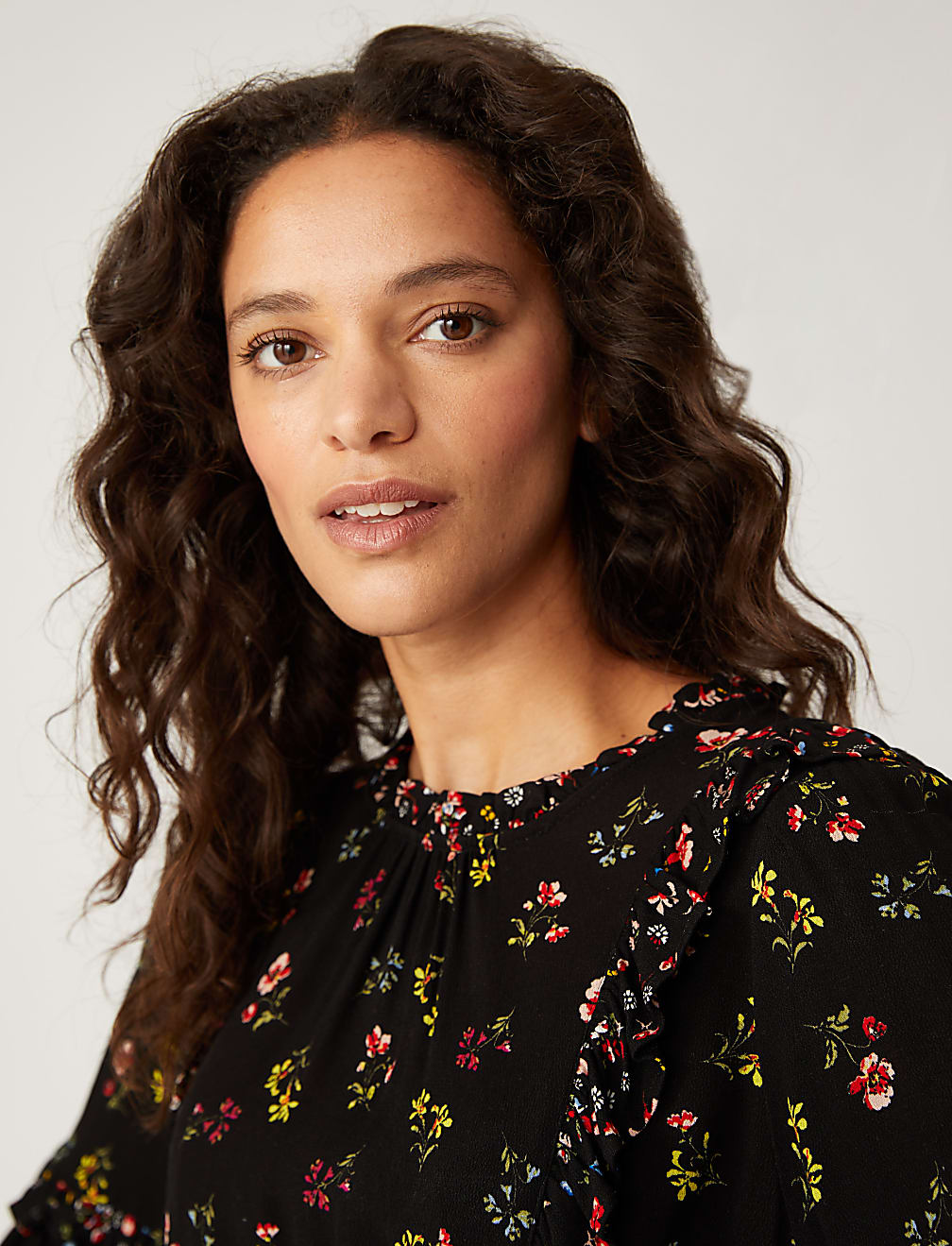 Floral Ruffle Midi Dress