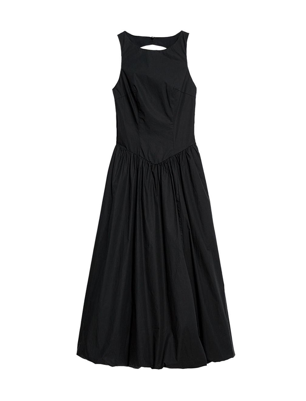 Pure Cotton Bubble Hem Midaxi Dress