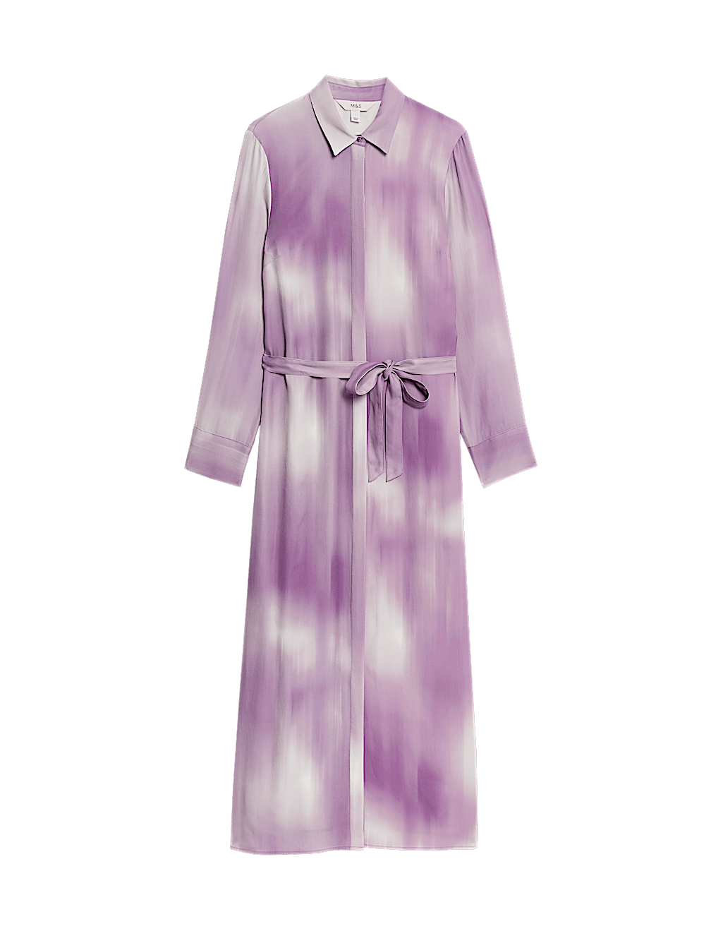 Satin Ombre Textured Midaxi Shirt Dress